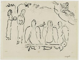 Abraham And Three Angels — Marc Chagall