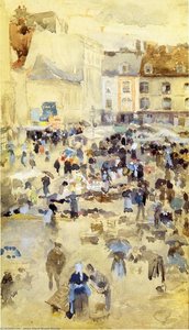 Variations In Violet And Grey - Market Place, Dieppe — James Abbott Mcneill Whistler, Aestheticism