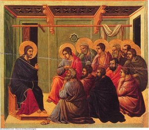 Christ Taking Leave Of The Apostles — Duccio Di Buoninsegna, Early Gothic Style