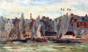 Fishing Boats At Honfleur — Albert-charles Lebourg