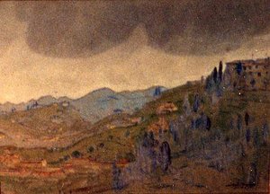 (hillside Landscape), (painting) — Arthur B. Davies