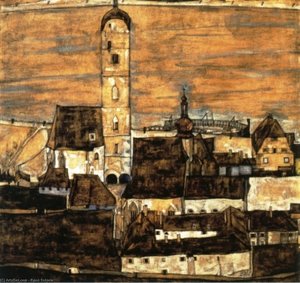 Stein On The Danube, Seen From The Kreuzberg — Egon Schiele