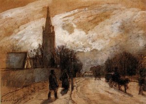 Study For 'all Saints' Church, Upper Norwood' — Camille Pissarro