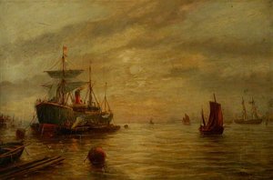 An Estuary Scene — Bernard Benedict Hemy