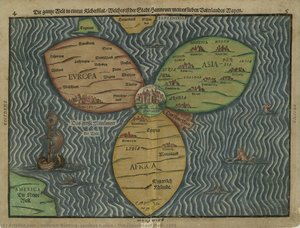 The Clover Leaf Map, 1585 — Heinrich Bünting, Jacobus Lucius
