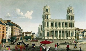 View Of The Church Of Saint-sulpice; Engraved By Anne Rosalie Filleul (nee Bouquet) ) — Henri Courvoisier Voisin