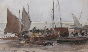 Beached Boats On The Sussex Coast — Thomas Collier