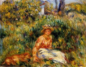 Young Woman In A Garden — Pierre-auguste Renoir, Impressionism