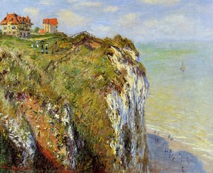 Steep Cliffs At Dieppe Sun — Claude Monet, Impressionist Landscape