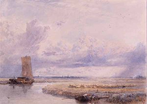 A River Scene — Myles Birket Foster