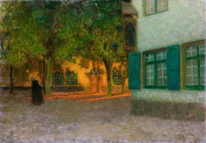 The House With The Green Shutters (beguinage. Maisons À Contre Jour, Bruges) — Henri Le Sidaner