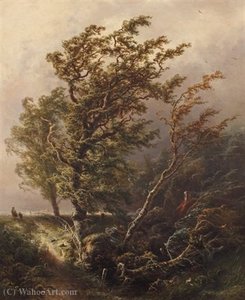 Trees In Stormy Weather — Pieter Lodewijk Francisco Kluyver