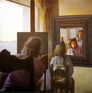 Dalí Dalí From The Back, Painting Gala From The Back, Eterna — Salvador Dalí, Surrealism