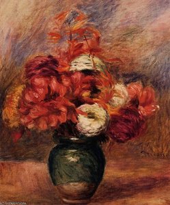 Dahlias And Asters — Pierre-auguste Renoir