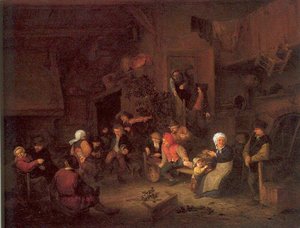 Villagers Merrymaking At An Inn — Adriaen Van Ostade
