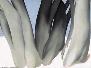 Bare Tree Trunks With Snow — Georgia O'keeffe