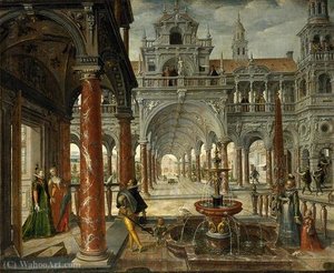 Palace With Distinguished Visitors — Dirck De Quade Van Ravesteyn
