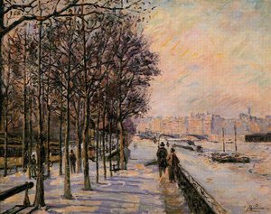 Quai De La Gare, Impresión De Nieve — Ferdinand Guillaumin