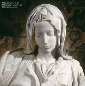 Pietà (detail) — Michelangelo Buonarroti