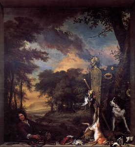 Landscape With Huntsman And Dead Game — Jan Weenix, Dutch Golden Age Realism