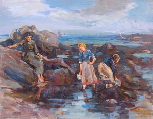 Lady By A Rockpool — William Henry Charlton