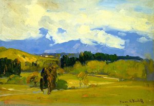 Yellow Landscape — Franz Bischoff, Impressionism