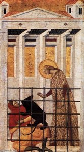 St Colomba Saved by a Bear (detail)
