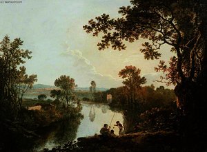 A View On The River Dee With Anglers — Richard Wilson