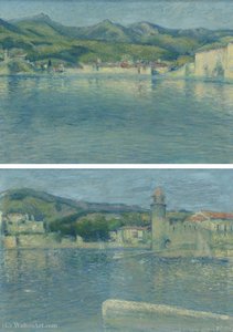 View Of The Port Of Collioure From The Point Of Saint-vincent (diptych), (1928) — Achille Laugé