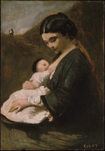 Mother And Child — Jean-baptiste-camille Corot