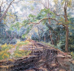 Landscape With A Road — David Davidovich Burliuk, Post-impressionism