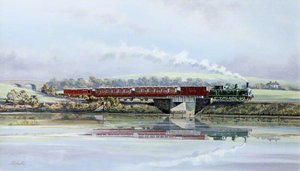 Passenger Train Crossing a Bridge at Dundrum