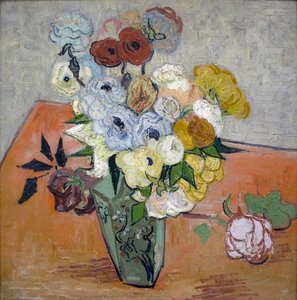 Japanese Vase With Roses And Anemones — Vincent Willem Van Gogh, Post-impressionism