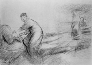 Woman Getting Into Bed — Everett Shinn