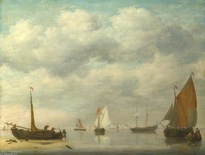 Dutch Vessels In Calm Water — Jan Van Os
