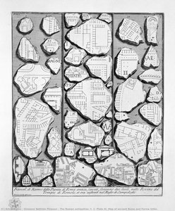 The Roman Antiquities, T. 1, Plate Iii. Map Of Ancient Rome And Forma Urbis. — Giovanni Battista Piranesi