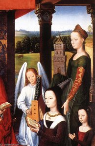 The Donne Triptych (detail 4) - (central Panel) — Memling, Hans