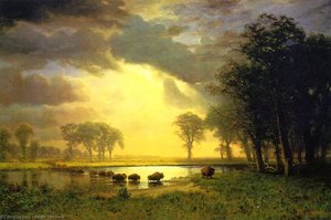 The Buffalo Trail — Albert Bierstadt