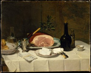 Still Life With Ham (1870s) — Philippe Rousseau