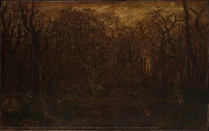 The Forest In Winter At Sunset — Théodore Rousseau (pierre Etienne Théodore Rousseau), Barbizon School