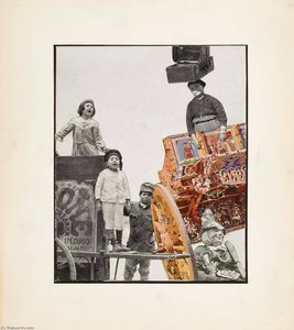 Untitled (children With Carnival Carts And Suitcases) — Joseph Cornell