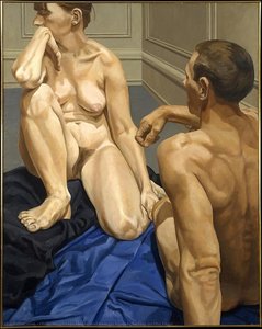 Male And Female Models Sitting On The Floor — Philip Pearlstein