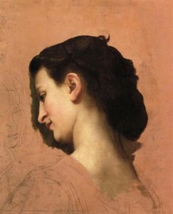 Study Of A Young Girl's Head — William-adolphe Bouguereau