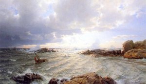 Brenning Ved Hanko — Hans Fredrik Gude