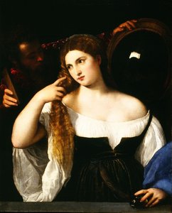 La Jeune Fille Au Miroir, Ca Louv — Titian