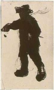 Silhouette Of A Man With A Rake — Vincent Willem Van Gogh