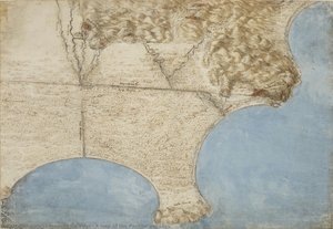 A Map Of The Pontine Marshes — Leonardo Da Vinci