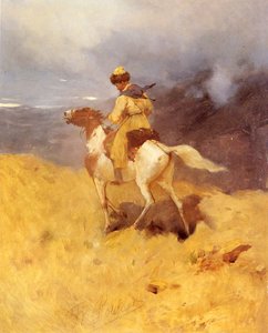 Horseman In A Mountainous Landscape — Franz Alexeevich Roubaud