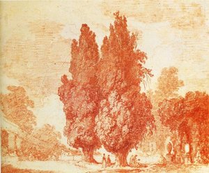 Italian Park With Cypresses — Jean-honoré Fragonard
