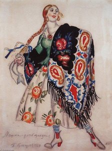 Masha — Boris Mikhailovich Kustodiev, Art Nouveau (modern)
